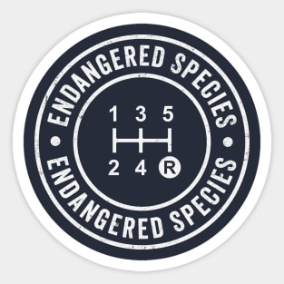 Manual Transmission - Endangered Species - Stick Shift Humor Sticker